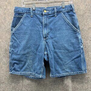Carhartt Jeans Shorts Men 32 Blue Denim Carpenter Cotton Workwear B23 Jorts Y2K